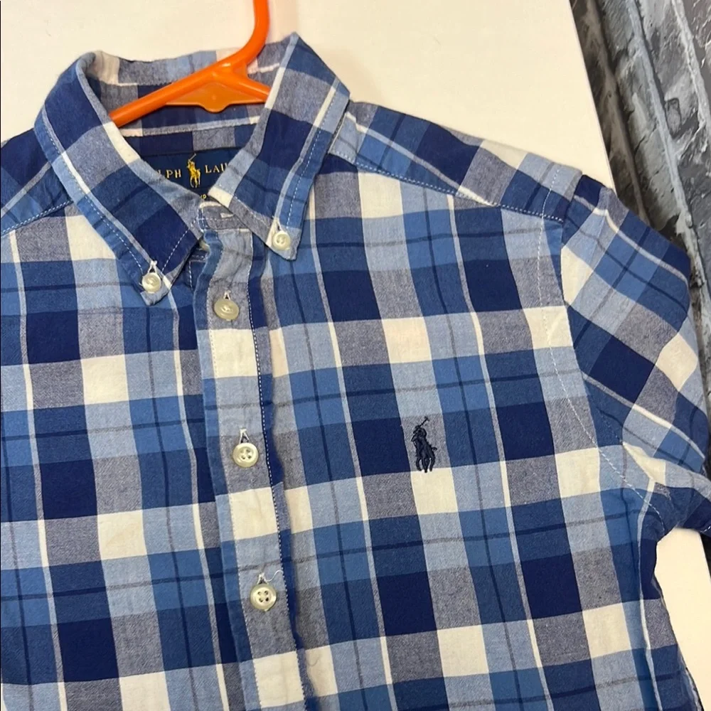 Boys‎ Ralph Lauren Navy and White Plaid Shirt